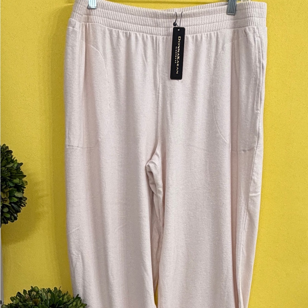 Donna Karan Cream Sleepwear Pants with Side Pockets